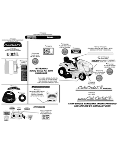 Part Location Diagram of 777D08233 Cub Cadet Label-2000 Fender
